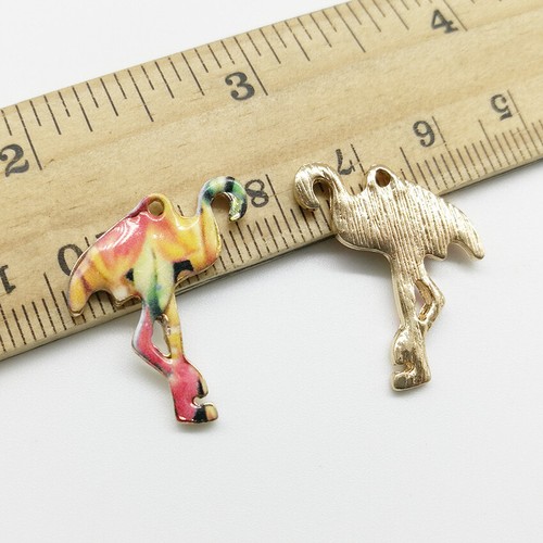 Flamingos charms pendants jewelry DIY for bracelet necklace earrings 24*19mm - Picture 7 of 9