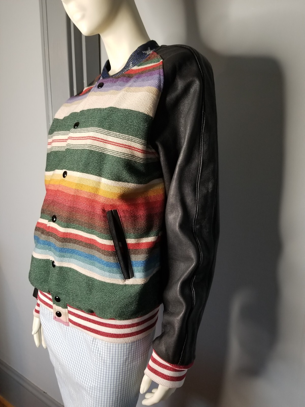 RARA giacca bomber dinosauro Saint Laurent in pelle T Rex 50 US 40 uomo
