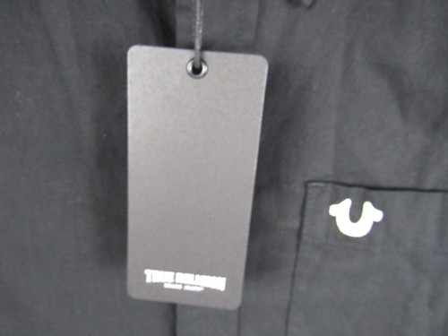 True Religion Button Up Jet Black SRS Shirt Men Large Long Sleeve 106525 - Picture 7 of 8