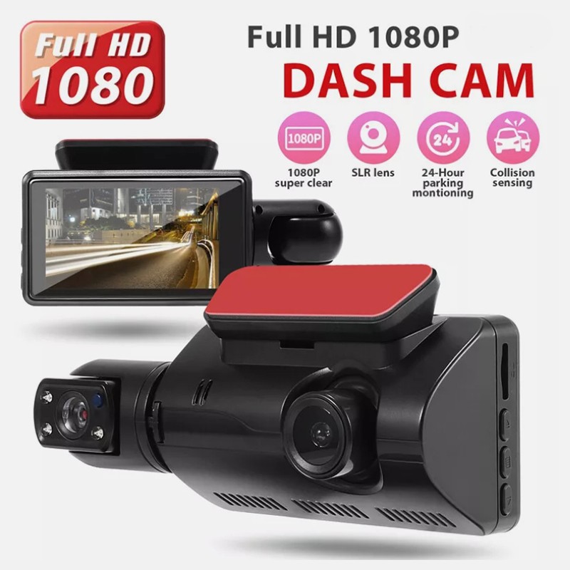 1080P Dual Lens Car DVR Dash Cam Video Recorder Front And Inside Camera G-Sensor
