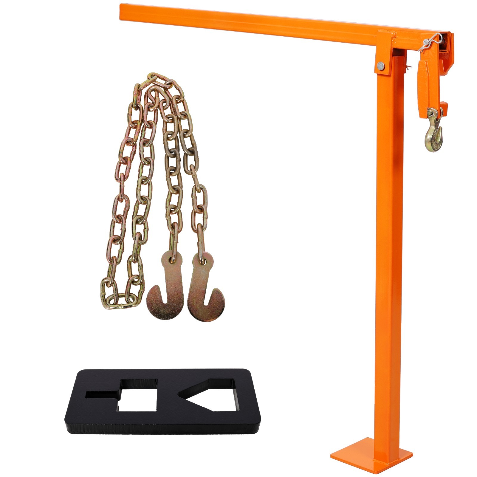 36" T-Post Puller with 47" Lifting Chain & Plate, Heavy-Duty Fence Tool, Orange