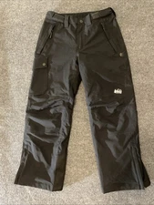 REI CO-OP Unisex Youth Medium Size 10-12 Black Ski Snowboard Pants Fleece Lined