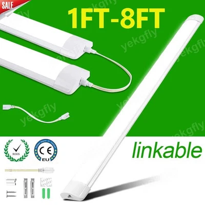SUNYDEAL 8FT LED Strip Lights Batten Tube Light Office Shop Garage Ceiling Lamp Daylights