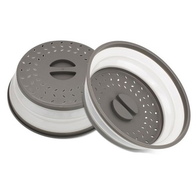 2Pcs Microwave Splatter Guard,Silicone,Dishwasher Safe,10.5 Inch,Gray