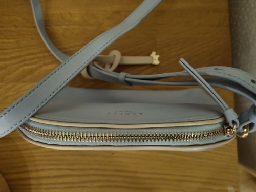 Leather Radley Handbag With Dust Bag Pale Blue BNWOT - Picture 3 of 11