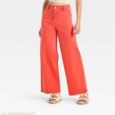 Women's High-Rise Sailor Wide Leg Ankle Jeans - Red 12 SEE DEAL  