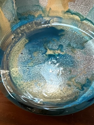 Blue Gold Silver Glitter Glass Vase 14.5” Tall - Bild 6 von 10