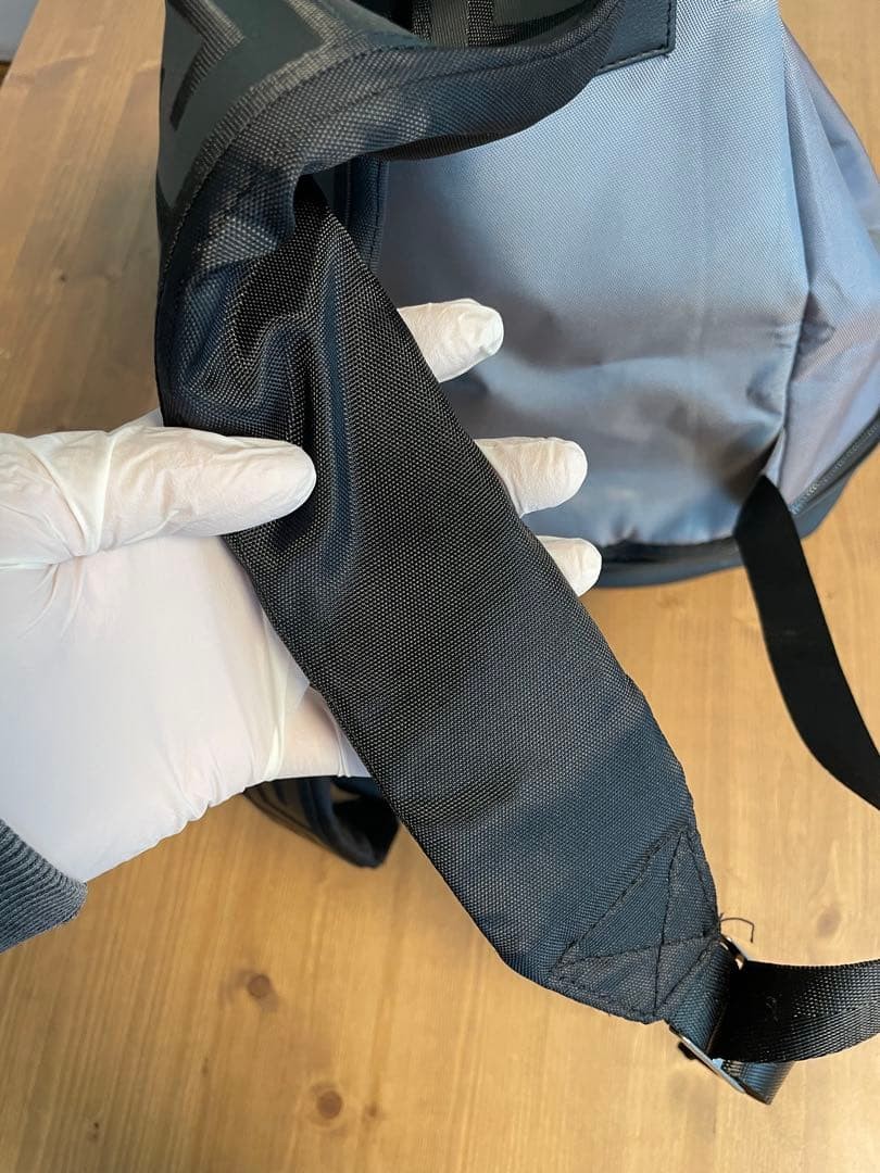 VERSACE PARFUMS Gray Synthetic Drawstring Backpack with Mesh Pocket thumbnail 11