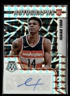 2021-22 Panini Mosaic Rookie Autographs Prizm Silver Isaiah Todd RC Washington