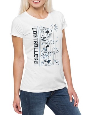 Controller Evolution Damen T-Shirt Retro Gamer Controller Video Game Joystick TV