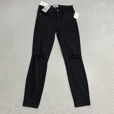 Paige Verdugo Ankle Jeans Womens 27 Black Twilight Destructed Skinny Distressed