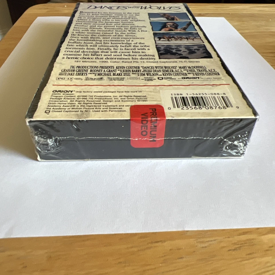 NEW and SEALED Dances with Wolves (VHS, 1990) with Orion Watermark! - Image 3 of 4