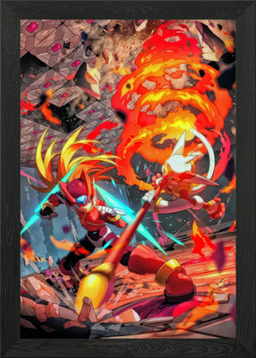 Mega Man Zero vs. Kopie x gerahmtes Wandbild Poster Leinwanddruck Bild