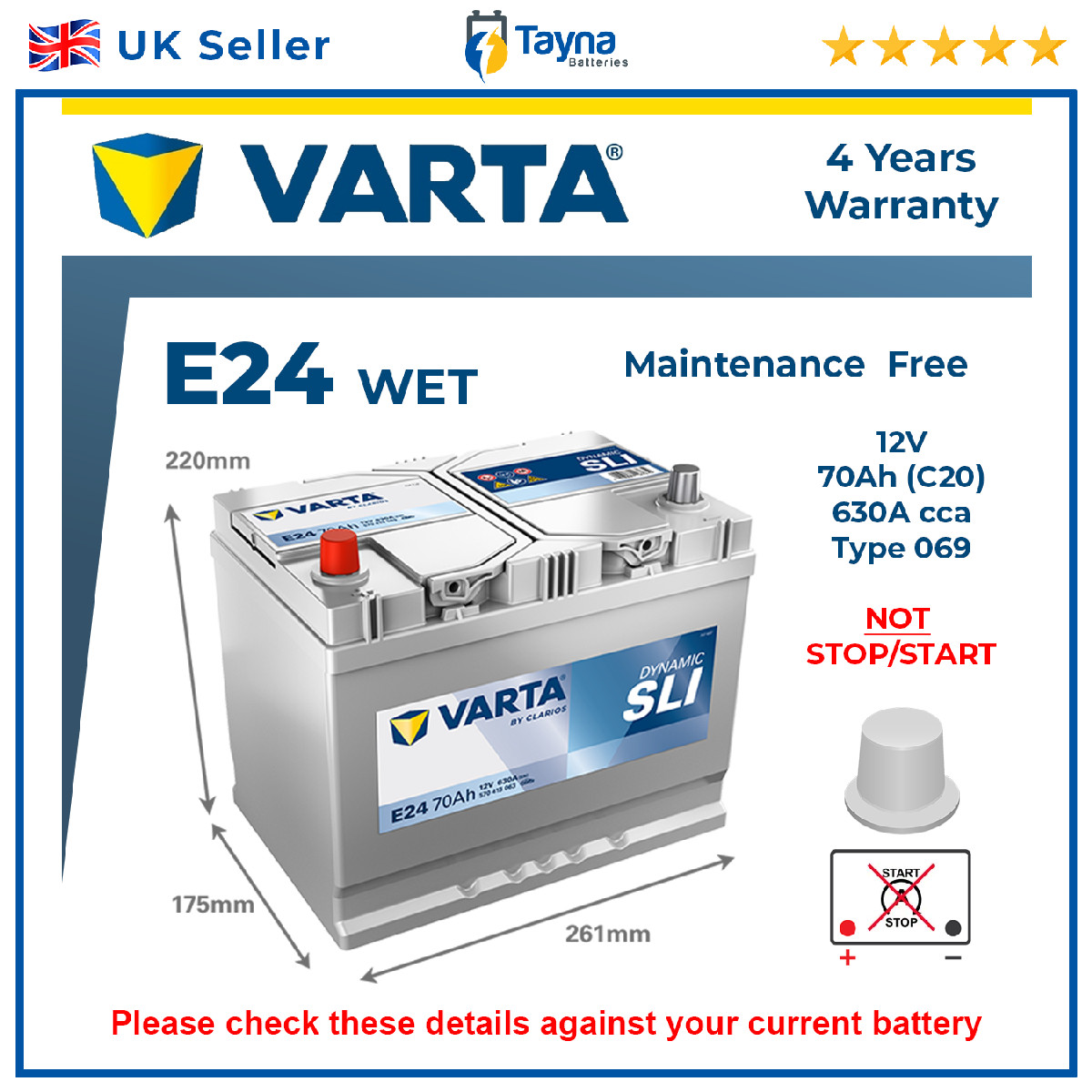 Battery fits LADA RIVA 1200 1600 1300 XRAY LARGUS GRANTA VESTA Varta 069