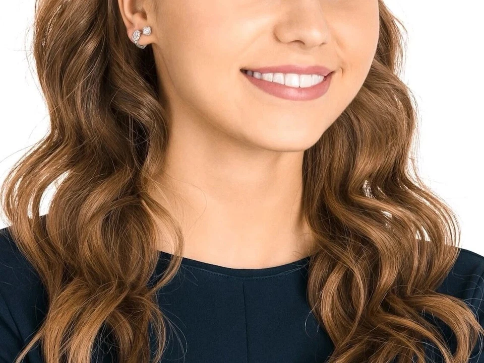 RARO RETIRADO, NUEVO EN CAJA, Auténtico Juego de Pendientes Asimétricos Swarovski Attract.  Foto 4 de 4