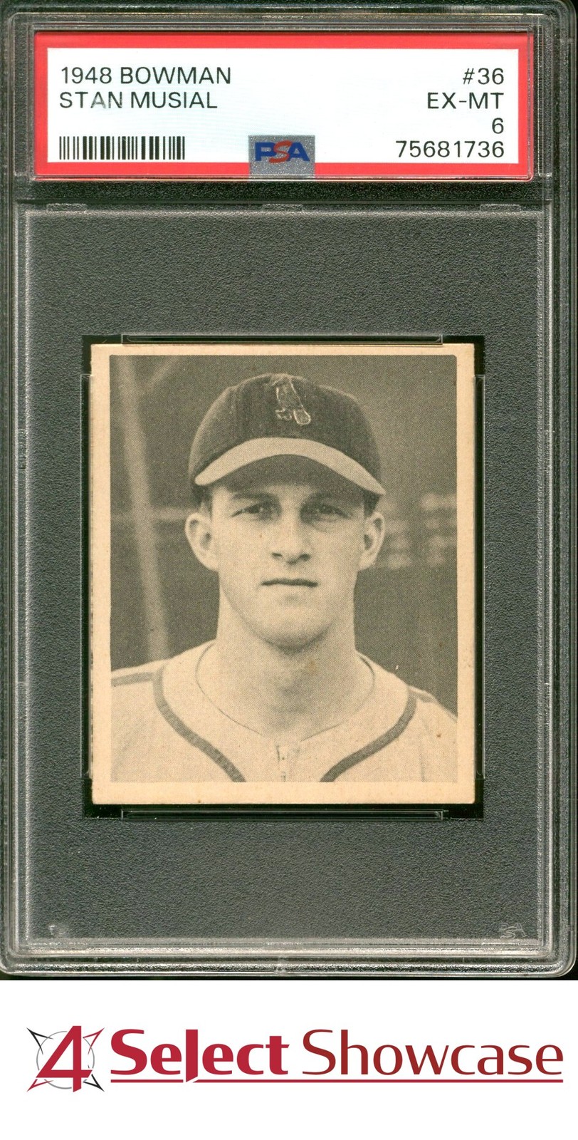 1948 BOWMAN #36 STAN MUSIAL RC CARDINALS HOF PSA 6
