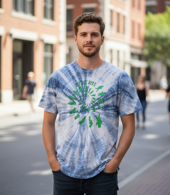 RIPNDIP We Out Here Alien Tie-Dye Tee Mens XL Blue Sci-Fi Streetwear Distressed