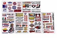 Motocross Racing Decal Stickers Kit 6 Sheets Vinyl Graffiti ATV Bike RC Pack