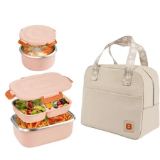 Insulated Bento Box with Thermo, 18/8 Stainless Steel Lunch Box, Bento Box fo...