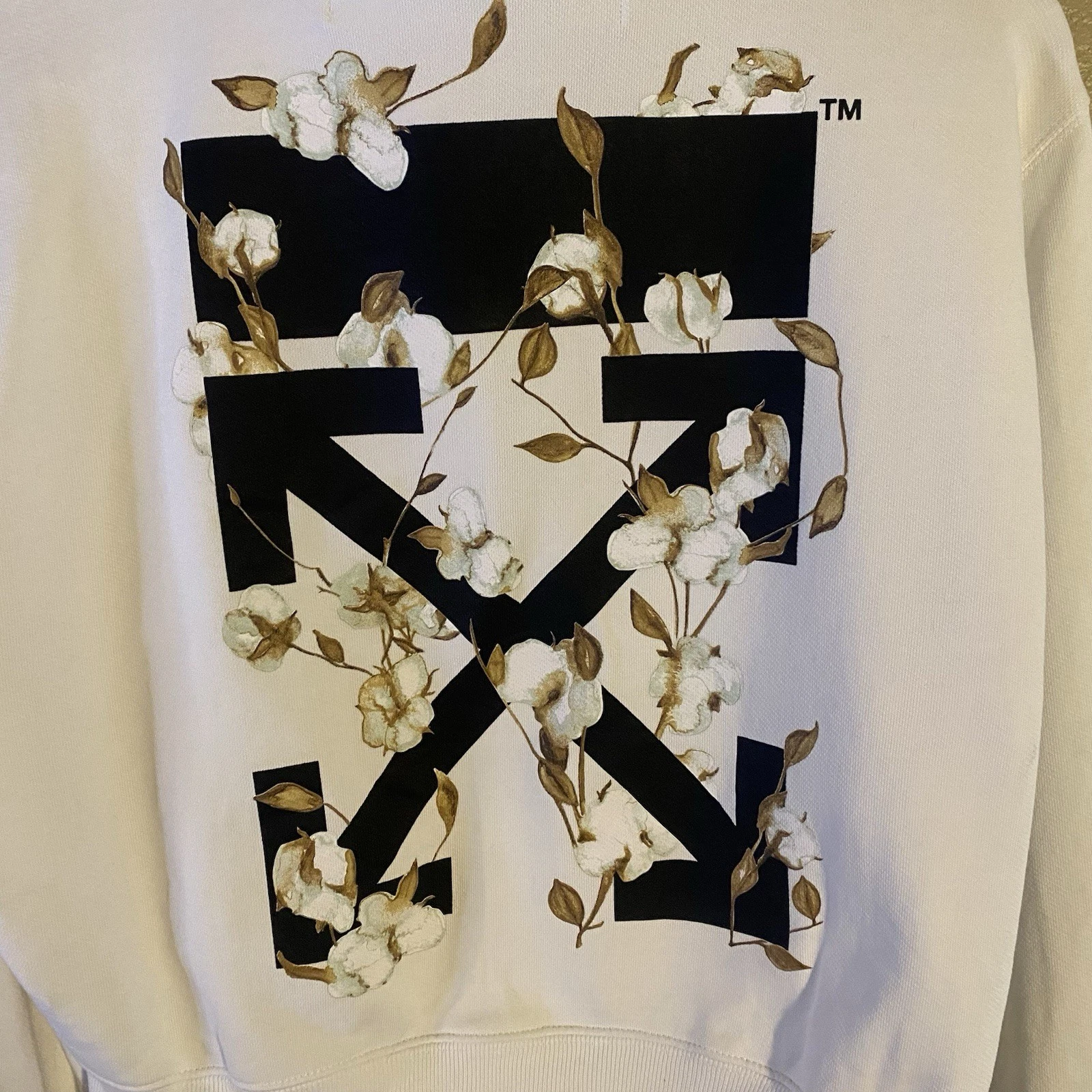 Felpa con cappuccio Off White "Fiori" Primavera Estate 2019 Fiori e Frecce Taglia XS