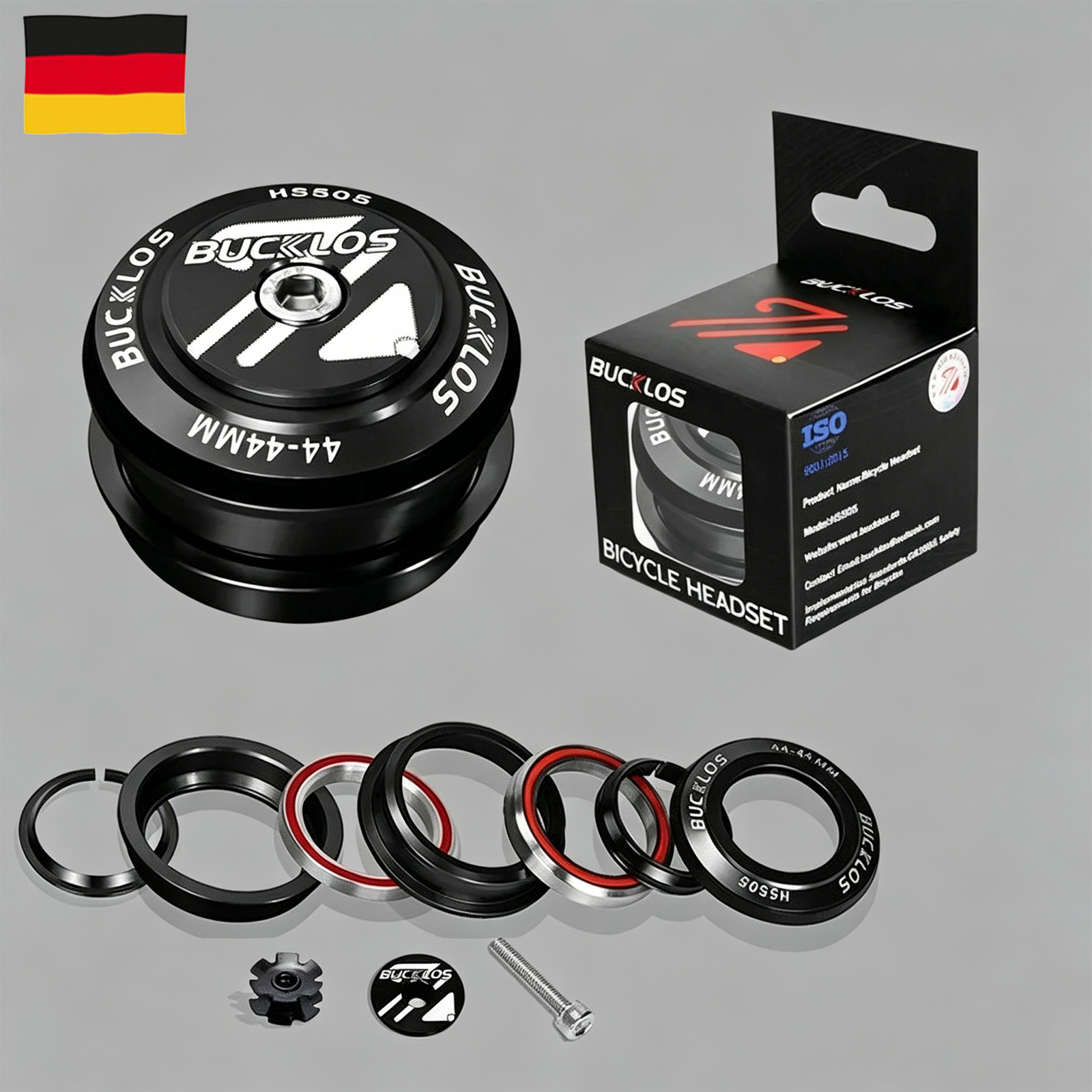 Kit comandi bici BUCKLOS 1-1/8" 34/44/50.6/55/56mm MTB strada dritta/conica