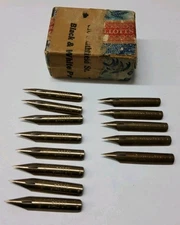 Joseph Gillott’s Fountain Pen Nibs Rigid Extra Fine, 8 No.1068, 5 No.303 W/Box 