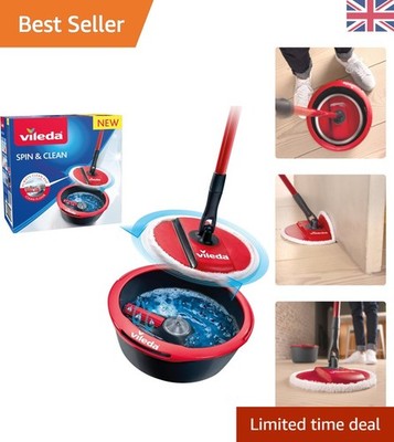 Kompaktes Spin & Clean Wischmopp-Set mit maschinenwaschbarem Pad und effizienter Aufbewahrung