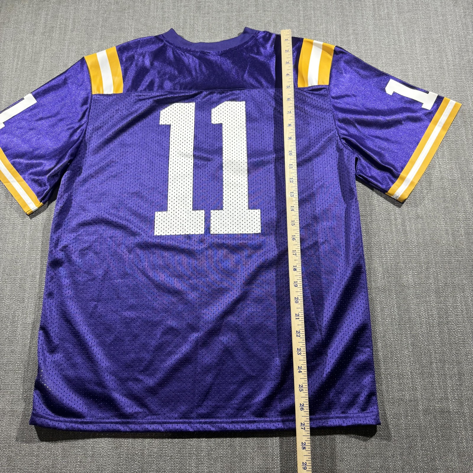 LSU Tigers Jersey Youth XL Purple NCAA Football Nike Mesh Short Sleeve #11 thumbnail 3