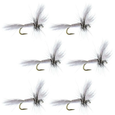 Barbless White Wulff Classic Hair Wing Dry Fly - 6 Flies Hook Size 10