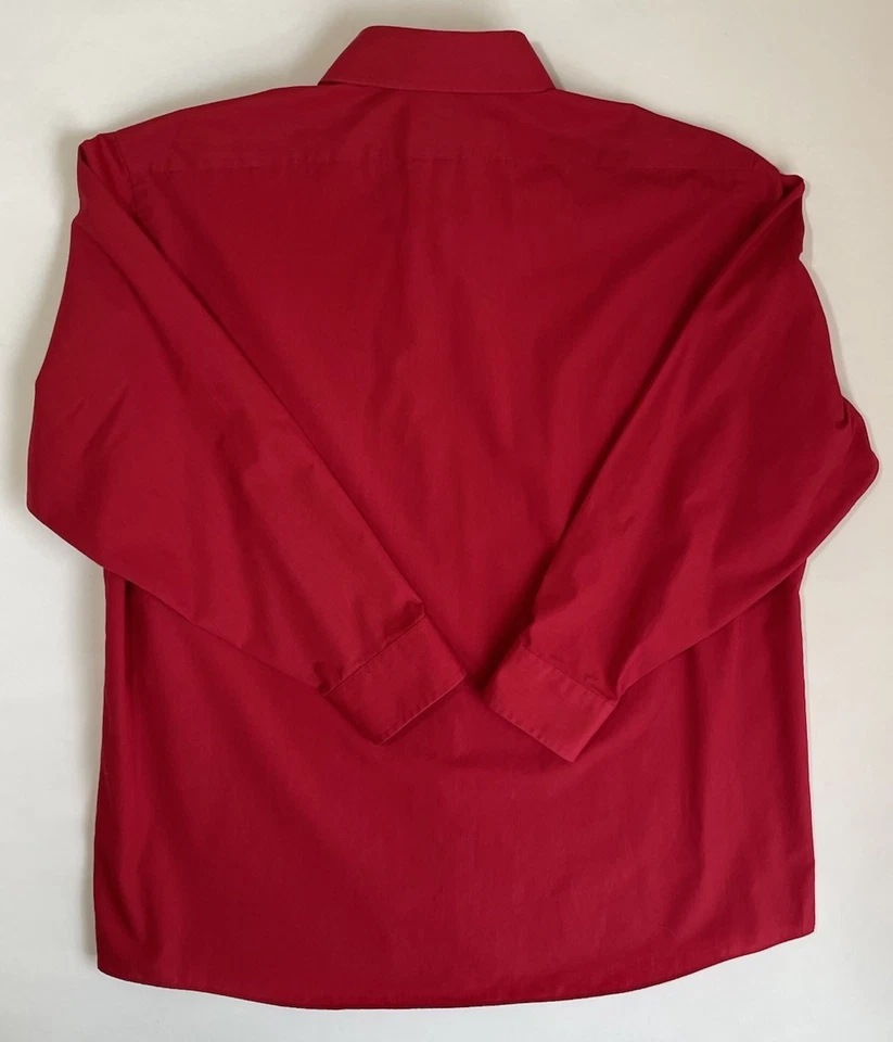 Camisa de vestir Arrow para hombre talla XL 17, 17 1/2-32/33 roja manga larga calce clásico Foto 3 de 4