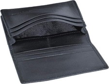 Easyoulife RFID Mens Slim Front Pocket Wallet Genuine Leather Bifold Black