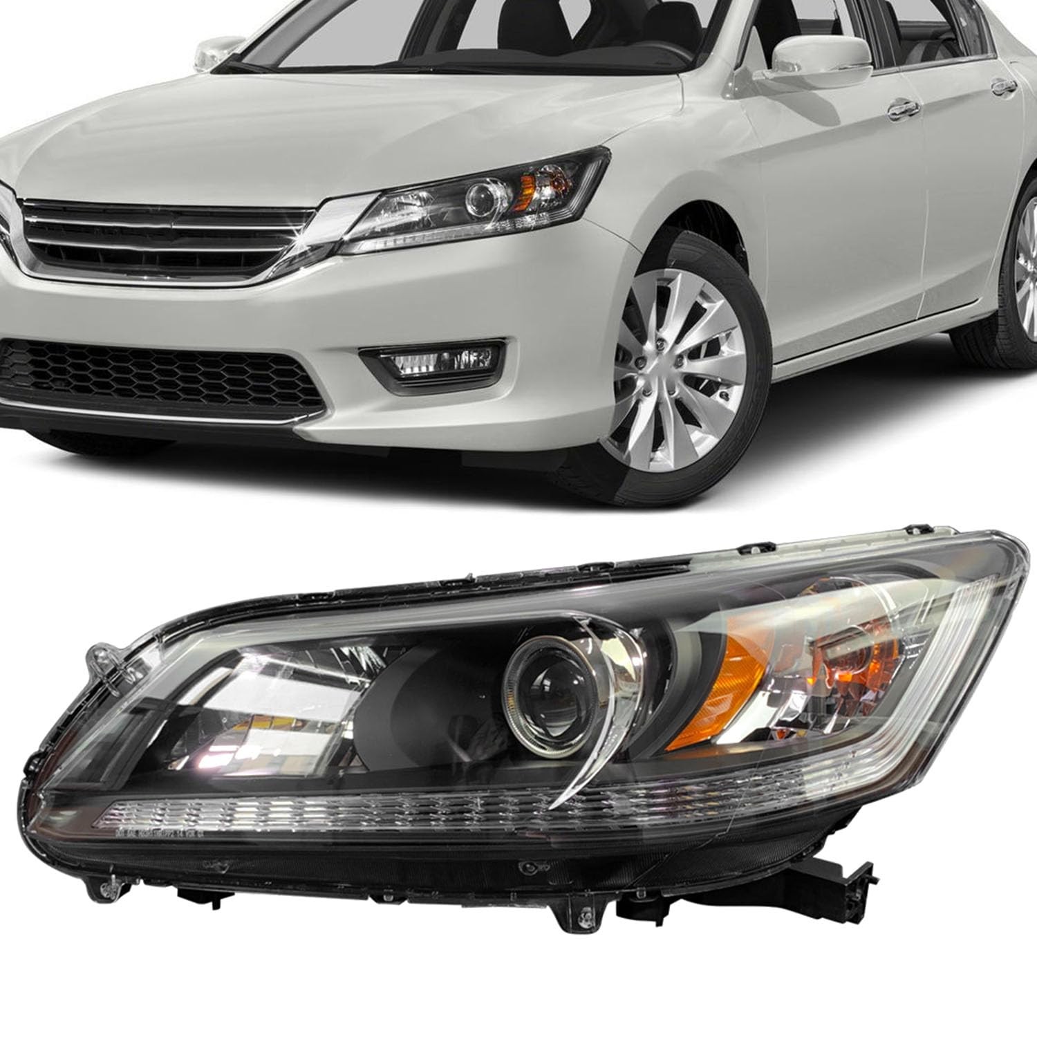 Headlight Assembly Halogen Left Driver Side for 2013-2015 Accord HO2502151