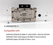 Granzon A-SP6900XTSE-X GPU Block w/Backplate For Sapphire RX 6900 XT 16GB Nitro