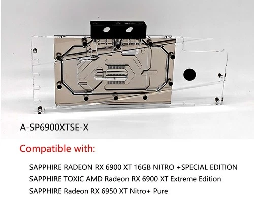 Granzon A-SP6900XTSE-X GPU Block w/Backplate For Sapphire RX 6900 XT 16GB Nitro