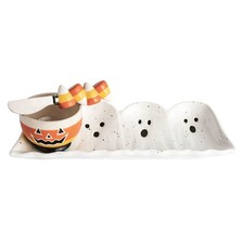 Mudpie - Halloween - Glow Ghost Tidbit & Tray...