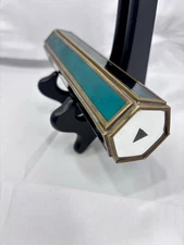 Rare Leaded Brass Stained Slag Glass Kaleidoscope - MCM 6" Long Vintage