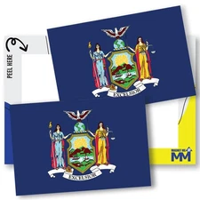 Magnet Me Up New York Flag Sticker Decal 3x5-2 Pack, State Pride Vinyl, USA Made