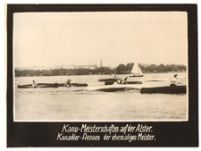 Fotografie Hamburg, Kanu-Meisterschaft auf der Alster, Kanadier Rennen ehemalig 