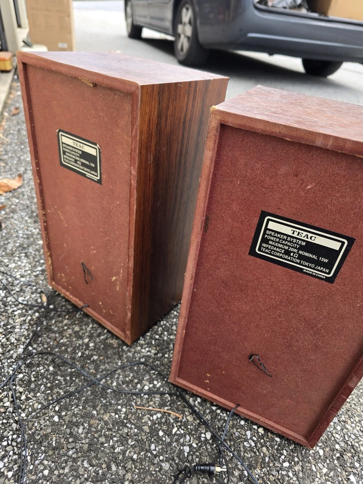 Vintage TEAC 20W 6 OHM Estante Grão de Madeira ESTANTE HOME Alto-falante JAPÃO - 2 peças. - Imagem 3 de 4