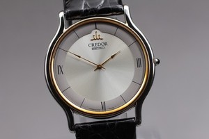 NIPPON SEIKO CREDOR 18k ベゼル セイコー Seiko Credor Silver Dial 18K Gold Bezel Quartz for $820 for