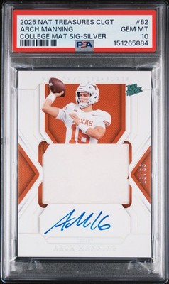 Arch Manning Jersey #16/39 Patch Auto PSA 10 2025 Panini National Treasures