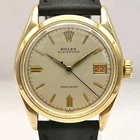 Rolex Oysterdate Precision Vintage Gold Tone Manual Wind Watch 6694 Cream Dial