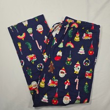 Hanna Andersson Flannel Pajama Pant Christmas Heirloom Ornaments Unisex Large BT
