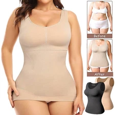 Plus Size Women Shaper Cami with Built in Bra Shapewear Tank Top Female Slimming