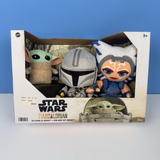 Star Wars Mandalorian Plush Set Grogu Mandalorian Ahsoka Tano 3 Pack Disney