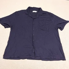 Onia Shirt Mens XXL Navy Blue Button Up Lightweight Classic Relaxed Beach