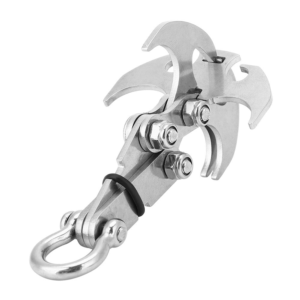 .Foldable Grappling Hook Climbing Claw Outdoor Survival Carabiner Tool
