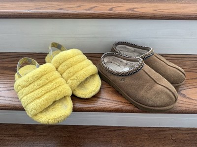 Womens UGG Tazz Platform Suede Slippers Shoes US 8/  Fluff Yeah US 7 lot of 2