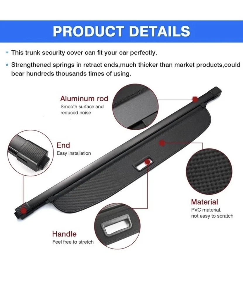 Genuine OEM 2022-24 Mitsubishi Outlander Rear Black Retractable Tonneau Cover - Image 2 of 3