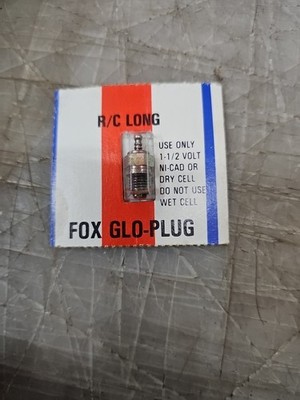 Original vintage Fox R/C Long glow plug, new old stock. Designed for .19 .60 siz